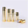 Bottiglie di imballaggio 15 Ml 30 Ml 50 Ml Oro / Argento Bottiglia cosmetica vuota Airless Dispenser a pompa ricaricabile portatile per lozione da viaggio W0061 Dr Dhte0