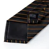 Bow Ties Prezent Mężczyzn Luksusowy złoty czarny pasiaste ślub Paisley Silk dla projektanta Dibange Hanky ​​Mankiety Set Fashion