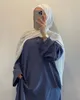 Vêtements ethniques Mode musulmane Satin Fermé Abaya Dubaï Soyeux Hijab Robe Manches évasées Abayas pour Femmes Turquie Ramadan Eid Islam Vêtements Africains 230417