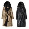 Parka da donna in piumino 90% piumini d'anatra bianchi e cappotto con cappuccio per l'inverno Piumino con cappuccio doppio petto casual lungo trench parka 231117