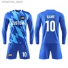 Collectable Kids Adult Soccer Jersey Set Long Seves Football Uniform Child Men Soccer Training Suit Football Shirt Shorts Kit Sportswear Q231118