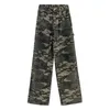 Women's Jeans Streetwear Camouflage Jeans Woman High Waist Trend Trousers Korean Fashion Cargo Pants ArmyGreen Y2k Straight Baggy Jeans 230417