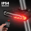 Bike Lights Rockbye bicycle brake tail light wireless remote control turn signal LED waterproof alarm antitheft 231117