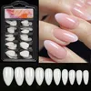 False Nails 100 PCSbox Quick Extension Full Cover Fake Fake Clear White Water Drop Coffin Tips Finger Nail Art Mold 230418
