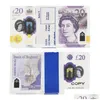 Игры-новинки Кино Деньги Великобритания Фунты Gbp Банковская игра 100 20 Notes Аутентичный выпуск фильма Фильмы Играть в поддельные наличные Казино Po Booth Реквизит Dr Dh1Sm