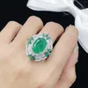 Dingle örhängen vintage 925 Sterling Silver Earring Lab Emerald Diamond Jewelry Party Wedding Drop for Women Engagement Bijou