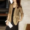 Costumes pour femmes Blazers automne hiver coréen solide mode jolie pochette Simple manches courtes bureau dame manteau élégant esthétique vêtements femme 230418