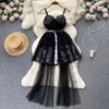 Casual jurken Superaen Koreaanse stijl slip jurk vrouw zomerontwerp gaas paneel sexy verjaardagsfeestje