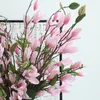 Fleurs décoratives fraîches créatives 9 têtes branche de Magnolia artificielle bricolage Simulation exquise El décor