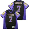 High School Football 7 Lamar Jackson Jersey Boynton Beach Tigers Men Moive Black Purple White Team Color Away All Stitched Sport Breathable College Pullover Retro