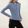 Giacca fitness autunno e inverno Collant elastico da donna ad asciugatura rapida giacca da corsa cardigan con cerniera tuta da yoga a maniche lunghe