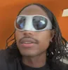 Erkekler Kadınlar için Fütüristik Güneş Gözlüğü Büyük Boy Wrap Etrafında Kalkan Moda Süper Kahraman Şık Maske Güneş Gözlükleri Shades
