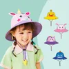 Caps Hats Lemonkid Brand Jongens Girls Emmer Hoed Solid Kinderen Panama Fisherman Cap Cartoon Dinosaur Unicorn Kids Lente herfst Zon Hoeden 230418