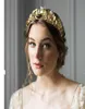Hair Accessories European Greek Goddess Headband Metallic Gold Leaves Branch Crown Band Wedding Tiara2632886
