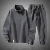 Męskie dresy 2 -częściowe zestawy komfortowe polar męskie joggery zestaw modny