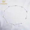 Pendentif Colliers ASHIQI Baroque collier de perles naturelles pour les femmes avec 925 chaîne en argent Sterling 6-7mm perle d'eau douce bijoux de mode 231118