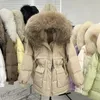 Parka en duvet pour femmes, manteau en vraie fourrure de raton laveur, veste gonflable courte, chapeau Dalian en canard 90%, parc à plumes épaisses pour l'hiver, 231118