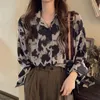 Chemisiers pour femmes DAXIN chemise pour dames printemps et automne Style artistique imprimé léopard lâche cravate-teinture femmes à manches longues