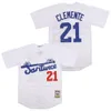 Moive Santurce Crabbers Jerseys Baseball Porto Rico 9 Javier Baez 21 Roberto Clemente Cool Base Team Noir Gris Blanc Pinstripe Beige Cousu Pour Les Amateurs De Sport