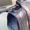 10A 탑 패션 데님 가방 여성용 모래 시계 가방 싱글 숄더 백 클래식 메탈 B 로고 디자인 마그네틱 스냅 오픈 플랩 백 럭셔리 ID luxury_bag1588