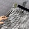 Pantalons pour femmes Capris Haute Qualité Designer Femmes Tweed Longueur Au Genou Plaid Laine Armure Élégante Droite S689