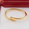 Love Gold Bracelet nail bracelet Designer Bangles for Women Mens Stainless Steel Alloy Armband Pulsera Pulseras Plated Gold Silver Rose Jewelry Diamond