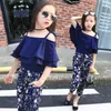 Set Summer Teen Girls Flower Chiffon Clothing Set Children Off Shoulder Tops Floral Pants Barn Outfits Girl Clothes For 8 12 14 Years P230418