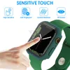 Temperli Cam Ekran Koruyucu ile İzle Kılıfı Ultra Şok geçirmez Sabit PC Koruyucu Kapak Apple Watch Serisi 8 7 45mm 49mm için çok yönlü kenar tamponu