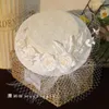 Headpieces Women Hat With Flowers Tulle Net Wedding Hair Accessories 2023 Spring