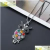 Colliers pendentif Colorf Crystal Owl Pendentif Colliers 24 pouces Collier Vendre Antique Sier Bijoux de mode N1598 Pendentifs Drop Deliver Dhkcq