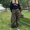 Pantalons pour femmes Capris Y2k Streetwear coréen Cargo Hip Hop ArmyGreen Baggy Harem pantalon de survêtement pantalon de Camouflage taille haute Alt Joggers pour femmes 231117