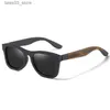 Solglasögon handgjorda svart bambu träram solglasögon för kvinnor män polariserade vintage bambu trärolglasögon q231120