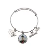 Charme à la mode 2023 Diplômé DIY Sublimation Blanc Designer Bracelet Homme Femme Transfert Impression Alliage Carré Rond Pendentif Argent Bracelet Bracelets Bijoux pour Cadeau