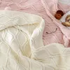 Blankets Soft Solid Color Chunky Knit Blanket Throw Chenille Knitted Wool Ball Decorative Air Conditioning Nap Quilt Sofa Cover