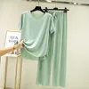 Kadın pijama fdfklak kısa kollu iki parça set yaz yeşil pijama takımları kadınlar için moda yumuşak pijama Kore gevşek geceleme 230418