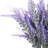 Decorative Flowers Artificial Lavender 8Pcs Fake Plants With Faux Plastic Wedding Bouquet For Table Centerpieces Home Kitchen Decor