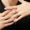 Cluster ringen mode roze sterren patroon voor vrouwen mannenliefhebber ring sets vriendschap verloving bruiloft open match sieraden cadeaucluster