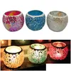 Bougeoirs Couleur Mosaïque Rond En Verre Chandelier Décoration Ornements Ménage Pot De Fleur Drop Delivery Accueil Gard Dhgarden Dhspx