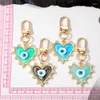 Keychains Pearl Heart Turkiet Evil Eye Par Keychain för vänälskare Lucky Blue Bag Car Airpods Box Keyring Valentine's Day Jewelry