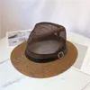 Berretti 10 pz/lotto Vendita All'ingrosso Classico Britannico di Estate Goccia Scava Fuori Cintura di Carta Fedora Cap Uomo Donna Panama Jazz Cappello