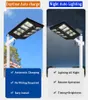 Lampioni stradali solari a LED Telecomando PIR Lampada da parete con sensore di movimento Luci da giardino con asta telescopica impermeabile per illuminazione esterna