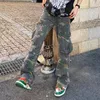 Men's Pants Fashion Camouflage Baggy Tracksuit Cargo Pants For Men Inkjet Side Pockets Sports Joggers Women Casual Loose Trousers 230417