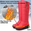 Botas Plus Size Quente Pele De Pelúcia Para Baixo Bota De Neve Inverno Mãe Sapatos À Prova D 'Água Confortável Joelho Feminino Vermelho 231117