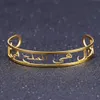 Bileklik Altın Arapça Adı Bangles Kişiselleştirilmiş Altın Paslanmaz Çelik Kimliği Aile İsim Buzlar Bilezik İnanç Mektubu Bangles Ayarlanmış231118