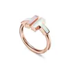 rings for women mens designer tiffaness Double T open diamond ring set with rose gold band Rings jewelry gift