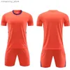 Colecionável verão masculino camisas de futebol roupas esportivas poliéster secagem rápida terno de futebol estudante juventude treinamento shorts definir personalização q231118