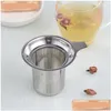 Coladores de té Reutilizables Tés de acero inoxidable Infusor de malla Metal Hogar Café Vainilla Filtro de especias Difusor Entrega directa Garde Dhgarden Dhkyo