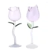 Weingläser Rose Blume Kelch Glas mundgeblasen Kristall Champagnerflöten edel roter Saft für Party Küche Bar Werkzeug