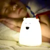 Lampenschirme Cute Bear LED Nachtlicht Decoracion Lampara De Noche Ddormitorio Baby Kinder Nachttischlampe Silikon Touch Sensor Tap Control 230418