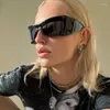 نظارة شمسية 2000s شارع الشارع Y2K Punk Cycling Goggle Vintage الفاخرة الفاخرة للنساء الحزب السائق الهبي الرياضي